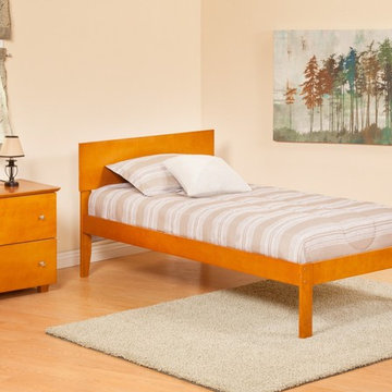 Orlando Platform Bed | Open Footrail | Caramel Latte