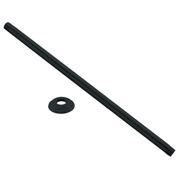 1/2" Ips X 24" Ceiling Mounted Shower Arm With Flange In Powder Coated Black