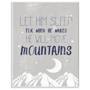 The Kids Room by Stupell Let Him Sleep Blue Mountains Kids Word Design, 10 x 15