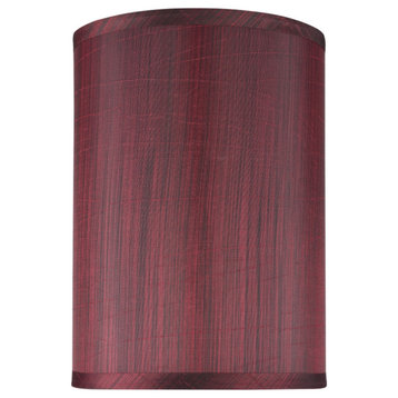 31034 Hardback Drum Shape Spider Lamp Shade, Dark Red, 8" wide, 8"x8"x11"