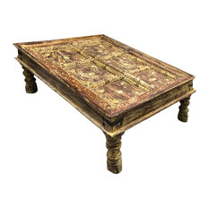 Consigned Chai Table Antique Reclaimed Door Coffee Table Conscious Design