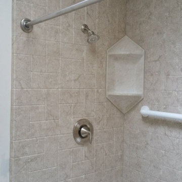 Brecchia embossed Windmill pattern shower wall