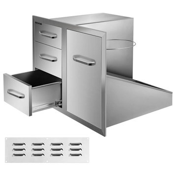 Outdoor Kitchen Door Drawer Combo Triple Drawers with Propane Drawer