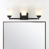 Staunton 1-Light Iron/Glass Modern LED Vanity Light, Oil Rubbed Bronze, 3-Light