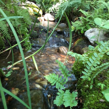 Natural Stream and Waterfall by Atlanta Pond Contractors Universal Aquatics