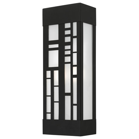 Livex Lighting 22972-14 2 Light Textured Black Outdoor ADA Sconce