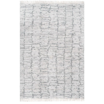 nuLOOM Hand Woven Cotton Wool Maibe Contemporary Area Rug, Gray 5'x8'