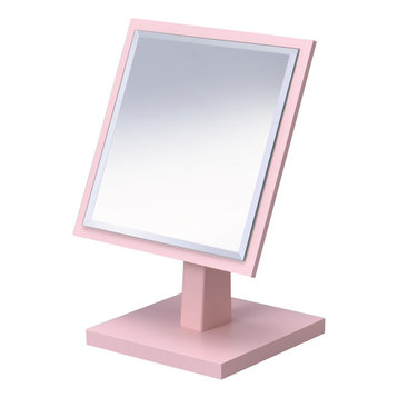 ORE International 9.5" Polyresin And Wood Make-Up Mirror On A Pedestal SUN-2