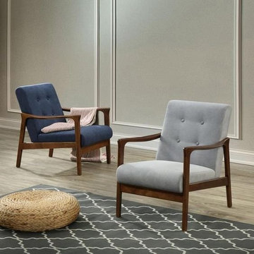 Nicholas Arm Chair Dark Walnut Frame