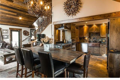 Kitchen - rustic kitchen idea in Denver