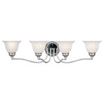 Livex Lighting - Livex Lighting 1354-05 Essex - Four Light Bath Bar - Shade Included.Essex Four Light Bat Chrome White Alabast *UL Approved: YES Energy Star Qualified: n/a ADA Certified: n/a  *Number of Lights: Lamp: 4-*Wattage:100w Medium Base bulb(s) *Bulb Included:No *Bulb Type:Medium Base *Finish Type:Chrome