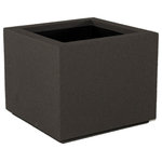 PolyStone Planters - Milan Square Outdoor Planter, Slate Gray - Give your favorite greenery a solid place to flourish with the Milan Square Planter. These Poly-Stone planters have an insulated core to assist with temperature fluctuations, allowing for better root growth. The simple clean lines of the Milan Square Planter will add style and fresh air to any space.