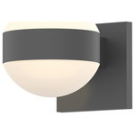 Sonneman - Reals Up/Down Sconce Dome Lens and Dome Cap, White Lens, Textured Gray - Beautifully executed forms of sculptural presence and simplicity that are equally at home inside or out.