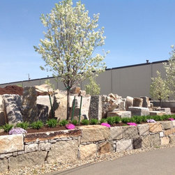 Retaining Wall using Reclaimed Granite Block - Landscaping Stones And Pavers