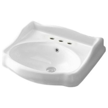 Nameeks 030200-U-Three Hole Cerastyle 23-2/3" Ceramic Bathroom - White