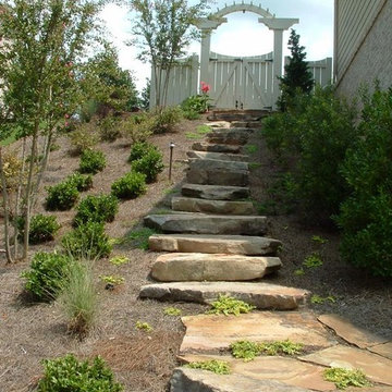 Cypress Gate entrance with Fieldstone Slab steps