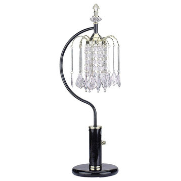 27"H Table Lamp With Crystal-Inspired Shade