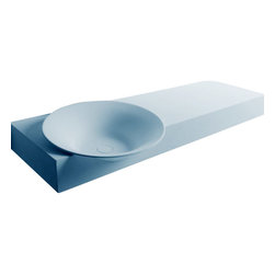 ADM Bathroom Design - ADM Large Circular Wall Mounted Sink, White, 55", Matte White - Bathroom Sinks