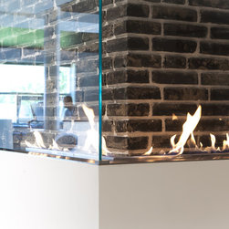 Einbau Eck-Ethanolkamin - Indoor Fireplaces
