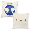 Gemini Zodiac Throw Pillow Cover Set, 16x16 White