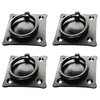 Black Wrought Iron Mission Style Ring Cabinet Pull Swing Handles 2in Set of 4