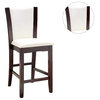 Counter Height Dining Chair, Dark Cherry and White