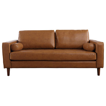 Frederick Modern Contemporary Leather Loveseat