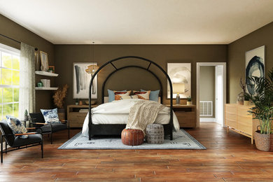 Design ideas for a rustic bedroom in Sussex.