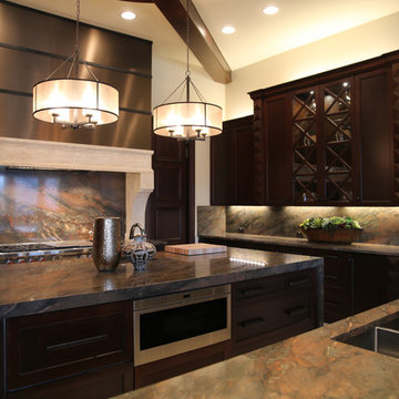 Masculine Copper Dune Granite Kitchen