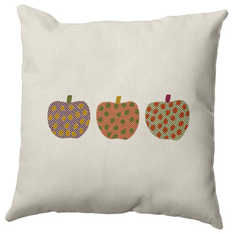 20"x20" Apples Decorative Throw Pillow, Olive