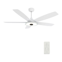 Carro - 52'' Ceiling Fan with Remote and Dimmable Light Kit for Smart Home, White - Ceiling Fans