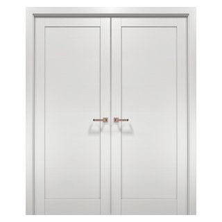 French Double Doors & Hardware | Quadro 4111 White Ash | Bedroom Hall ...