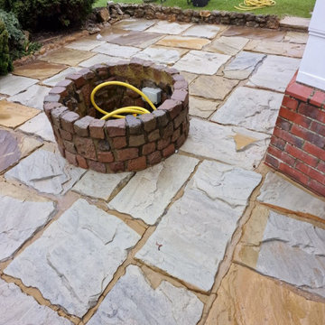 Blackspot-Stained Grubby Sandstone Patio Restored in Caistor