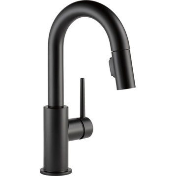 Delta Trinsic Single Handle Pull-Down Bar/Prep Faucet, Matte Black, 9959-BL-DST