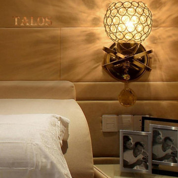 Moderne Crystal Shape Wall Light Sconce Chambre Abat-jour Lampe Mont Home Decor
