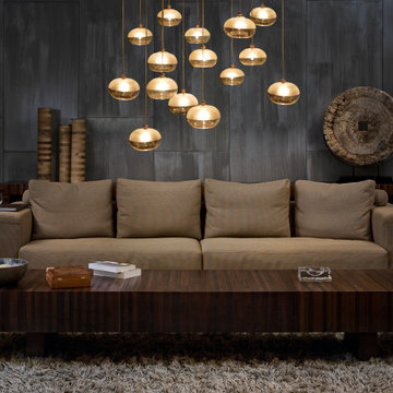 CONTEMPORARY-INTERIOR-DESIGN-LIGHTING, MODERN-BLOWN -GLASS-CHANDELIER