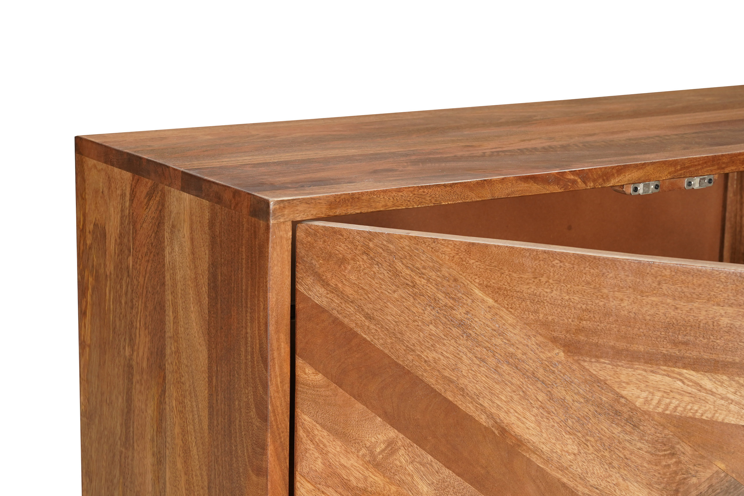 Ethan 4-door Geometric Pattern Solid Wood Sideboard - Industrial ...