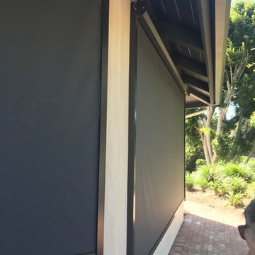 Exterior motorized shades