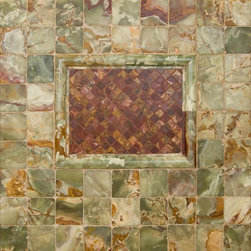 Green And Multi Red Onyx - Tile
