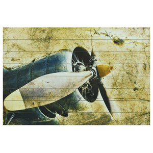 Distressed Finish 55 Inch Metal Airplane Propeller Wall Hanging