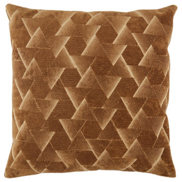 Jaipur Living Jacques Geometric Throw Pillow, Brown/Silver, Polyester Fill