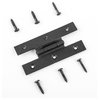 Black Offset H Hinges 3.5" H Wrought Iron Kitchen Cabinet Hinges Rust Resistant