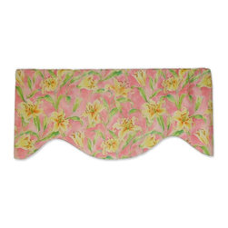 Priority Home and Design - Waverly Seaside Lily Pink Green Orange Valance - Valances