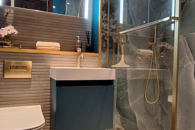 Design ideas for a contemporary bathroom in Glasgow.