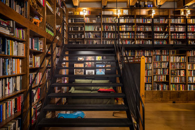 Staircase - industrial staircase idea in Chicago