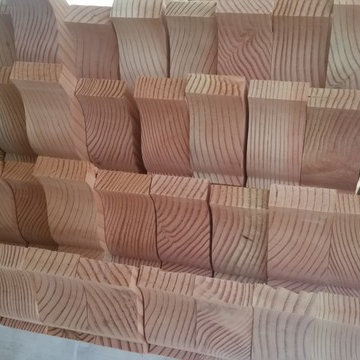 Exposed trusses with T&G stained and cleared