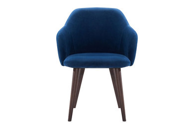 Miami Velvet Upholstered Arm Chair, Cobalt blue