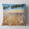 Tropical Beach with Crystal Waters Seashore Throw Pillow, 18"x18"