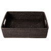 Artifacts Rattan Rectangular Storage Basket With Rounded Corners, Tudor Black