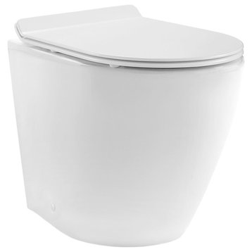St. Tropez Back-to-Wall Elongated Toilet Bowl, White